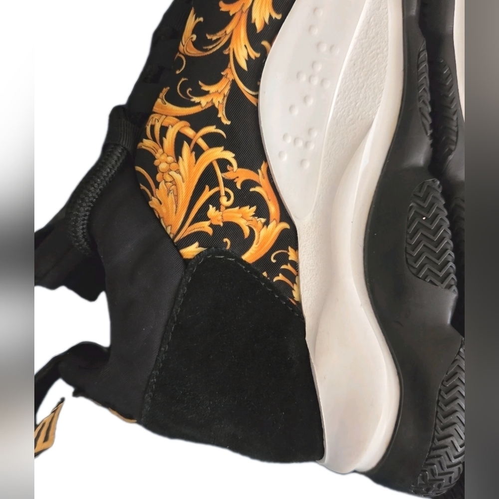 Versace Chain Reaction Baroque Black / Gold Trainers Wmns Size EU 36 US Sz 6 - Picture 7 of 16